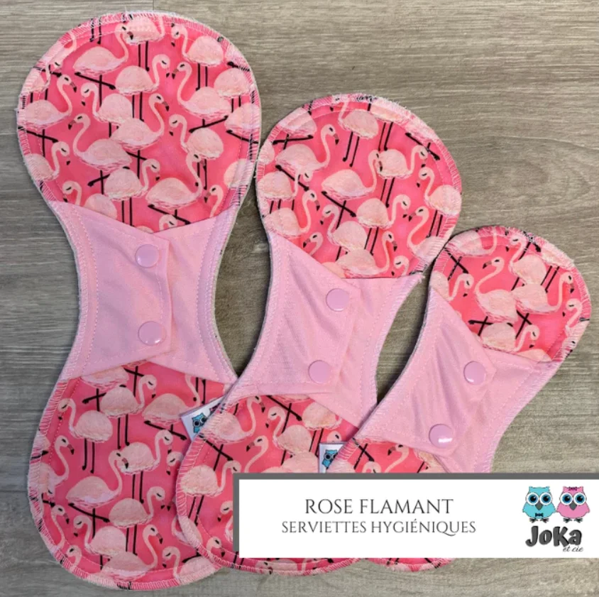 Serviette hygiénique lavable – Flamant rose - Haut ​Boulangerie-Pâtisserie | Pain au Levain & Viennoiseries